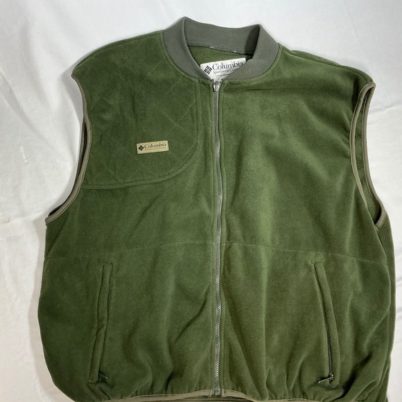 Columbia Fleece Vest Full Zip Pockets Sleeveless‎ Outdoor Green XXL - Picture 2 of 8